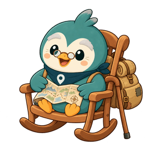 Older Roamio in a rocking chair reading a map
